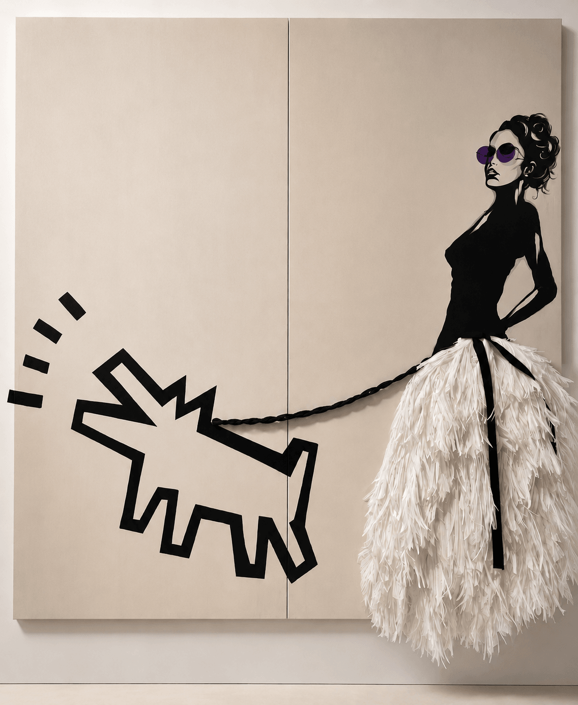 A Girl and Her Dog commissioned artwork for a private client