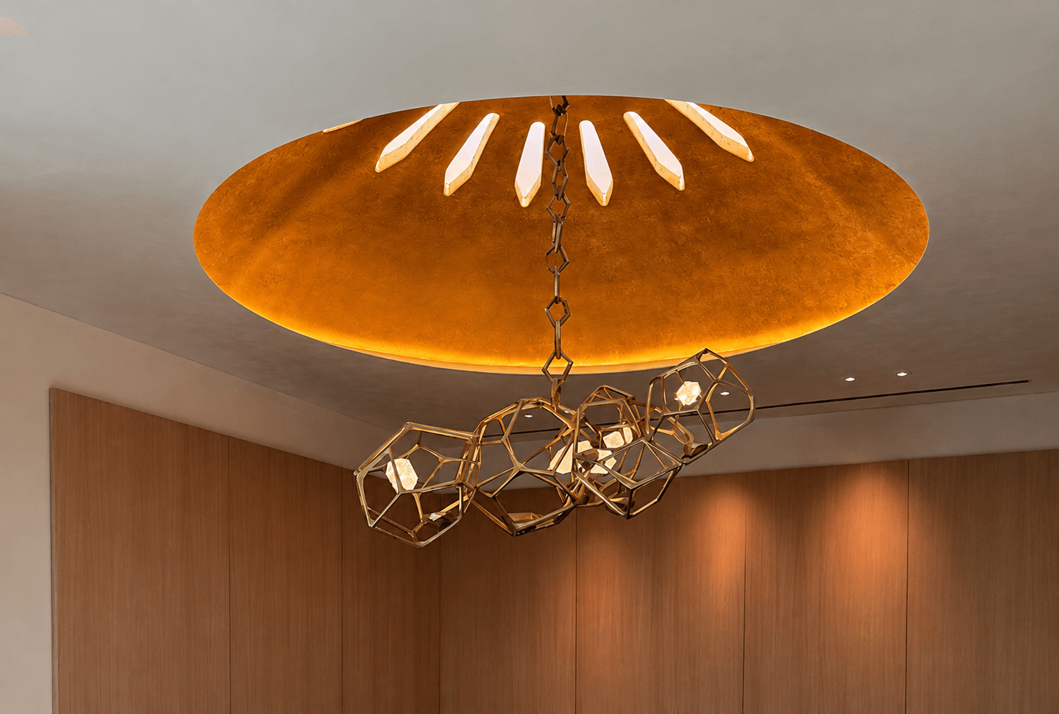 Completed specialty finishes in a luxury dining room