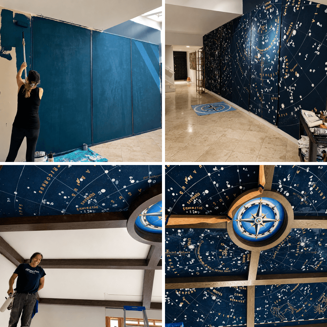 Constellation ceiling artwork for a private client