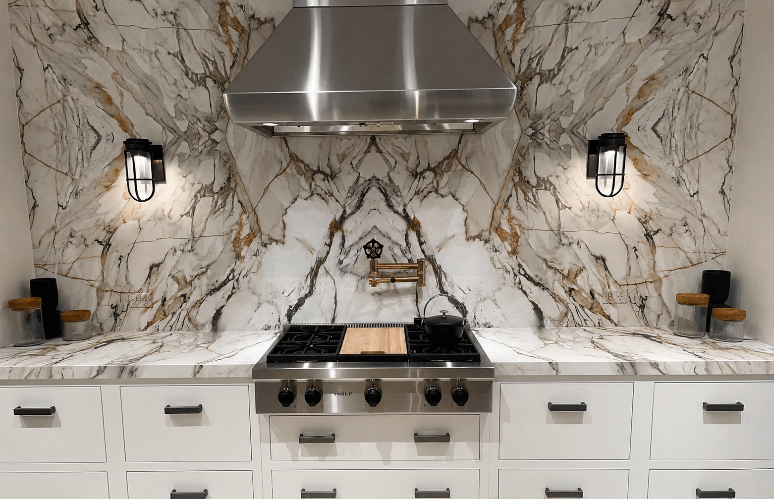 Second designer outlet integrated into a specialty wall finish