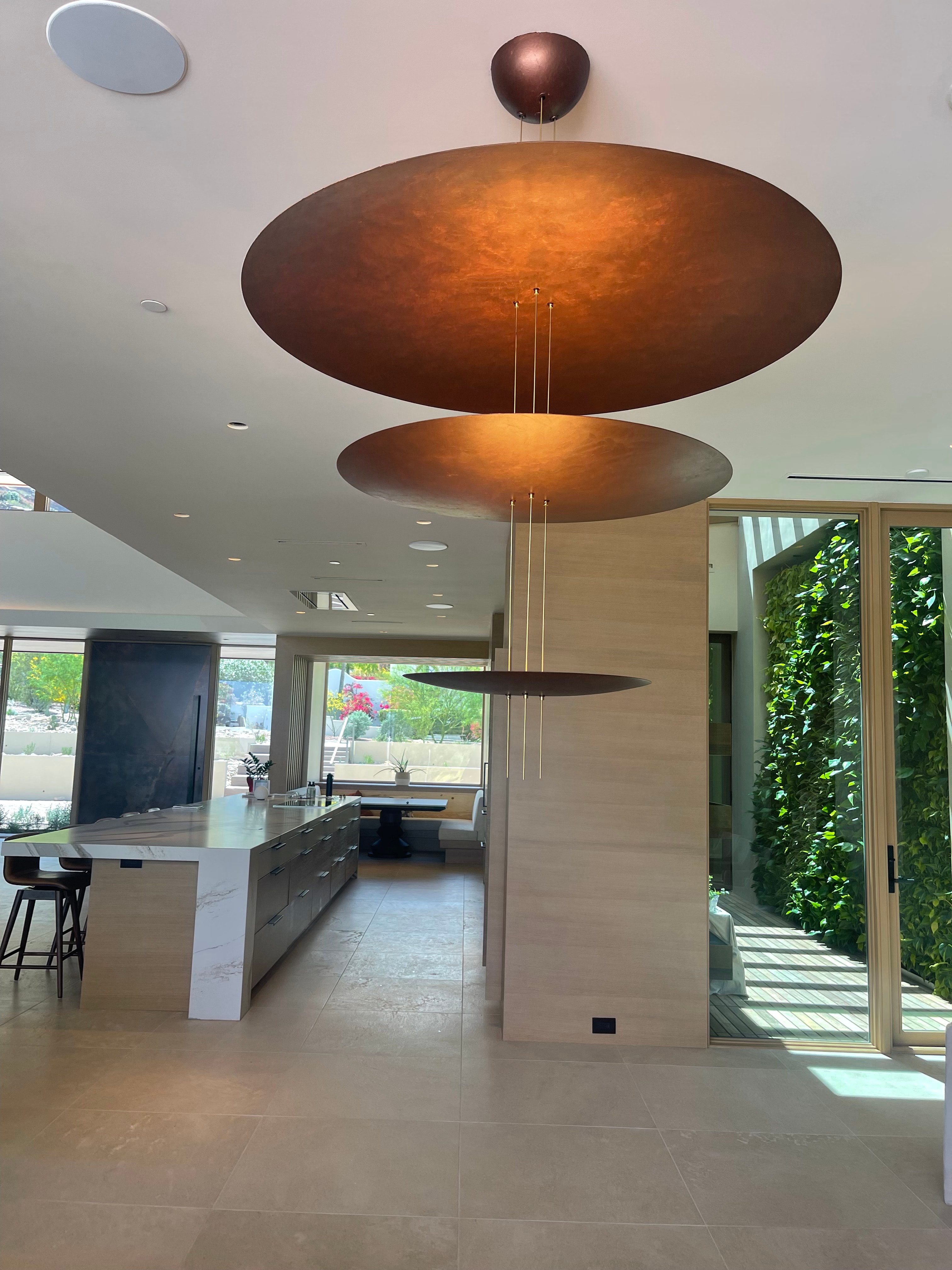 Copper leaf chandelier for IMI Design by Anita Lang