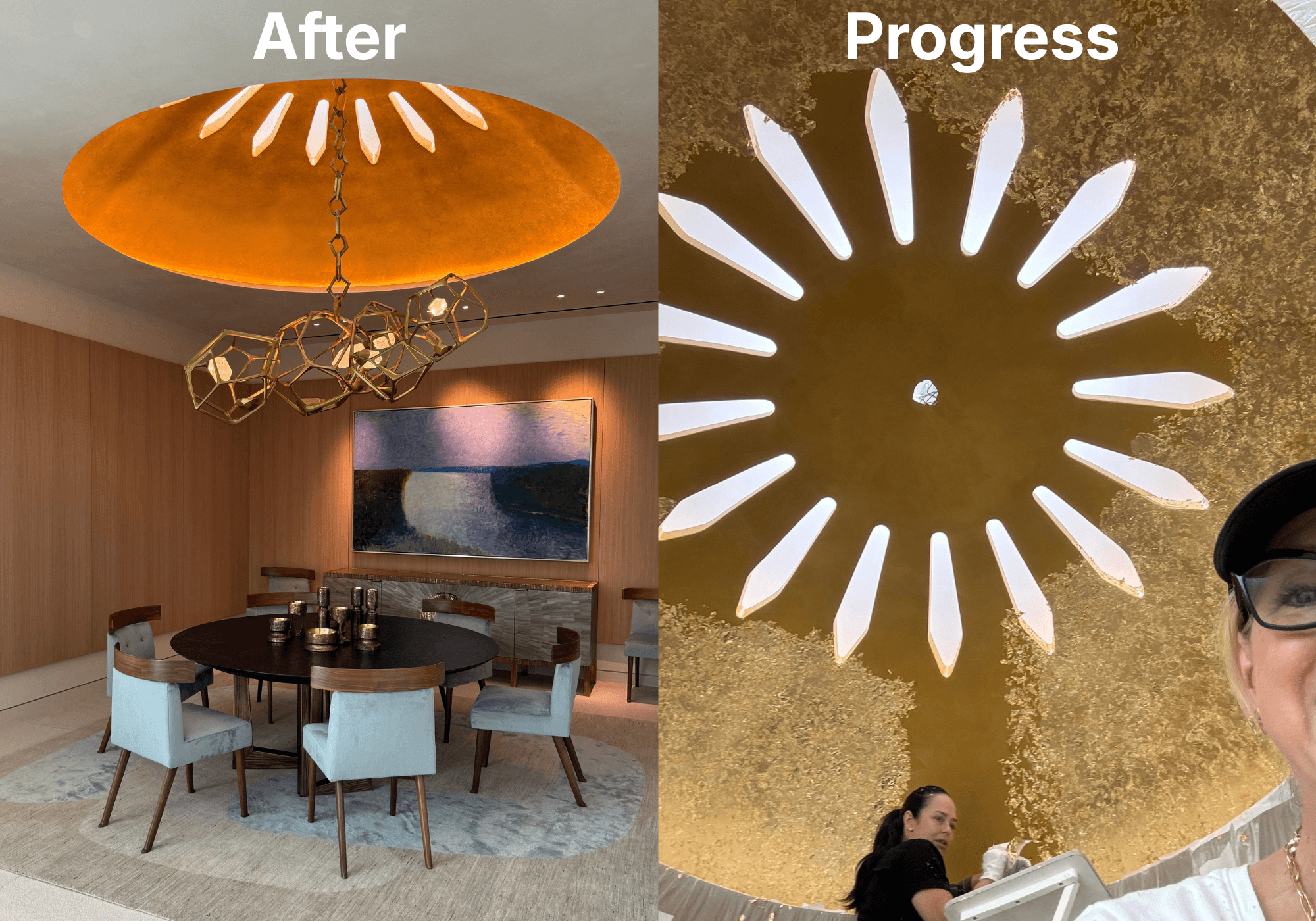 Gold leaf ceiling dome designed by David Michael Miller